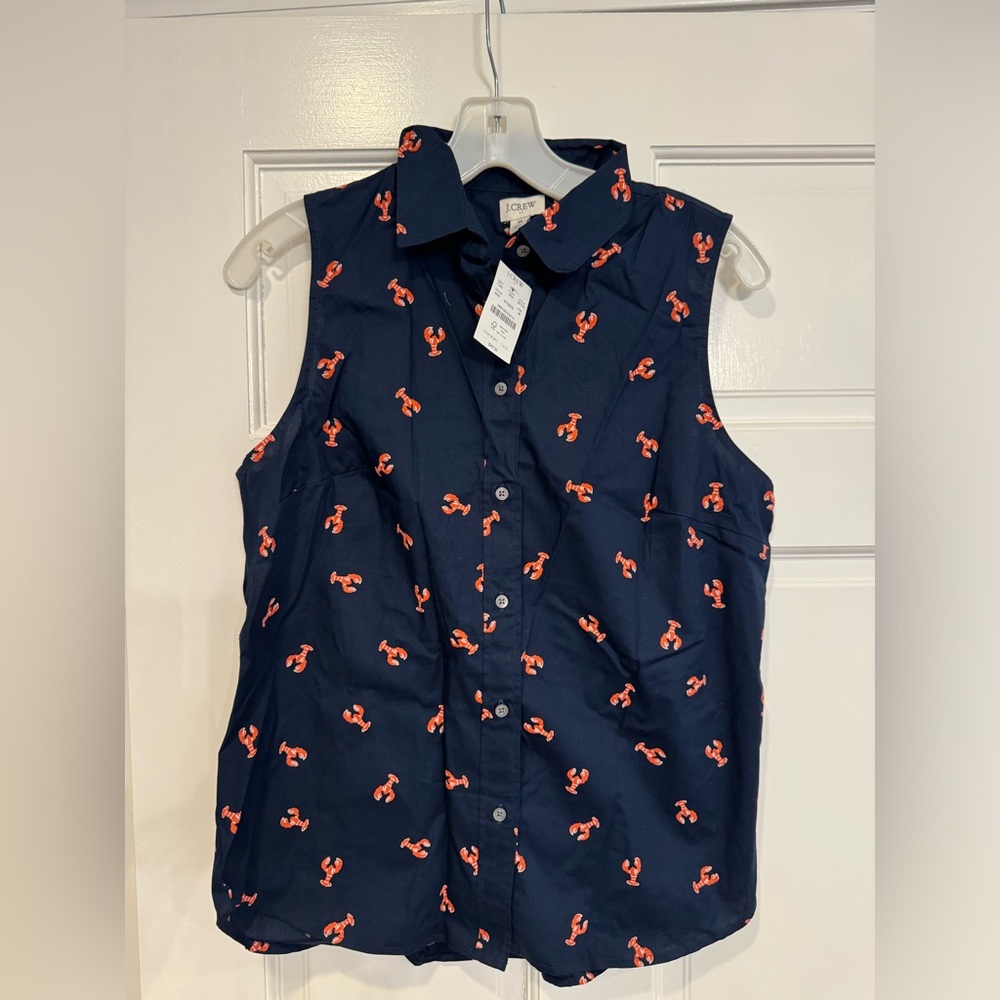 J Crew Women’s Sleeveless Lobster Top 🦞 Size M. NWT